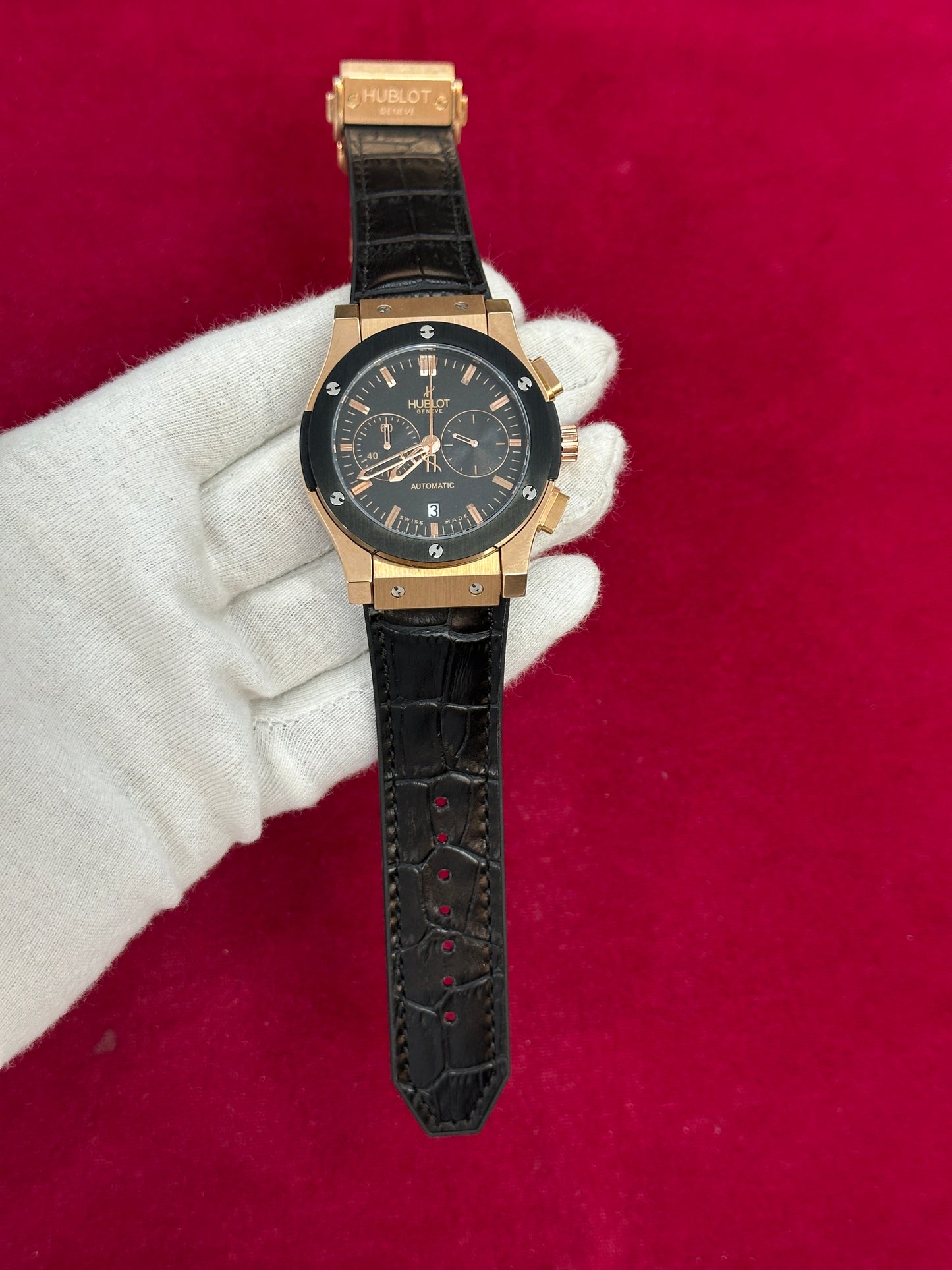 Hublot BigBang Black belt with Rosegold Combination