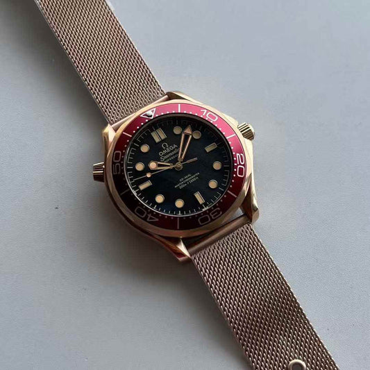 Omega Diver-300 Rosegold Mesh belt
