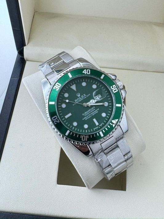 Rolex submarine full silver belt green dial